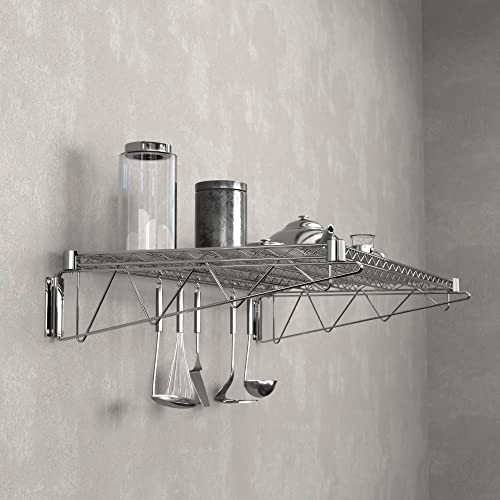 24" x 48" Chrome Wire Wall Mount Shelf (Chrome / 24" x 48")