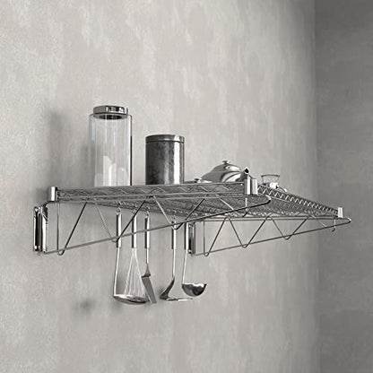 24" x 48" Chrome Wire Wall Mount Shelf (Chrome / 24" x 48")