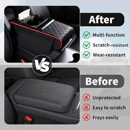 5-in-1 Center Console Cover Fit for Dodge Charger #005 Redline (Fit for Dodge Charger / #005 Black&Red)