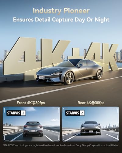 F77 4K+4K Dual Dash Cam for Cars (F77 V1(128GB eMMC))