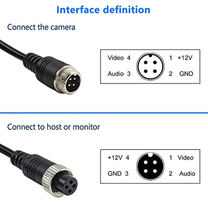 4 Pin Aviation Backup Camera Extension Cable (33Ft/10M)