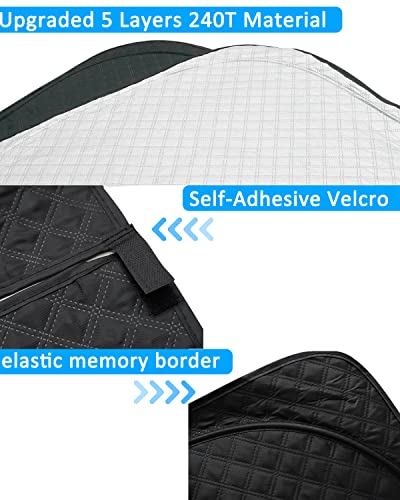 Windshield Sun Shade Compatible with GMC Sierra 1500 2500 3500 2019 2020 2021 2022 2023 (for GMC Sierra 2019-2024 - 5 Layer)