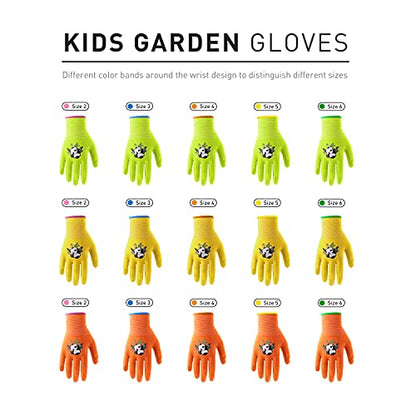 2 Pairs Kids Gardening Gloves (Yellow (Pack of 2) / XX-Large (Age 11-13))