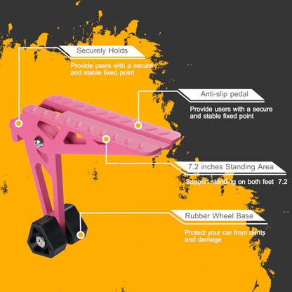Foldable Car Door Step Stand Pedal (Classic Series / Pink)