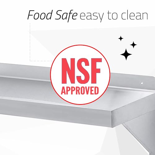 Stainless Steel Wall Mount Shelf 60" Wide x 14" Deep Commercial Grade (14 x 60 inch)