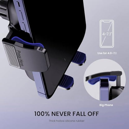 Car Phone Holder Automobile Cell Phone Holder Car Mount for iPhone Universal Car Dashboard Mount Fit All Phones Cell Phone Camera Mounts (Black-F)