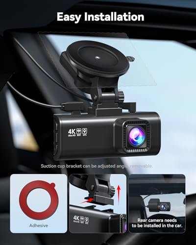 F7NP 4K Dash Cam Front Rear (F7NP-128GB SD Card)