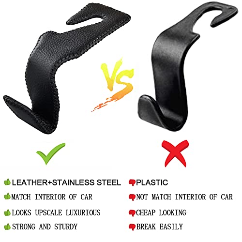 2 Pack Car Headrest Hooks (Black)