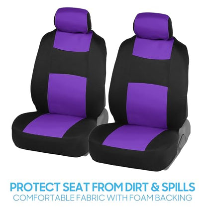 PolyPro Car Seat Covers Full Set in Purple on Black (Purple)