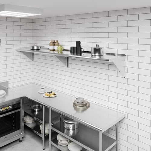18 in. x 96 in. Stainless Steel Wall Mount Shelf (18 in. x 96 in.)