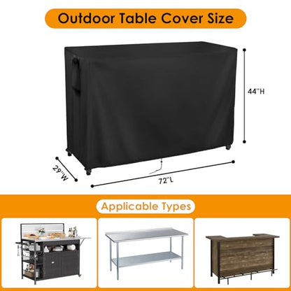 Outdoor Table Cover Waterproof for Bar Table 72''L x 29''W x 44''H