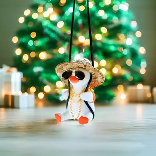 Funny Swinging Duck Car Mirror Hanging Ornament (C)