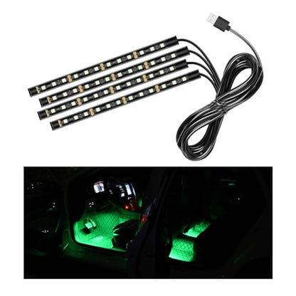 Car LED Strip Light (Green / 48 LED, USB Port)