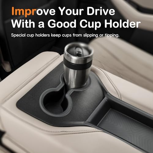 Rear Cup Holder Insert & Organizer Tray Compatible with 2023 2024 2025 2026 Honda Pilot Accessories