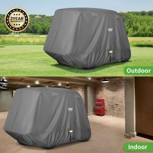 650D Golf Cart Cover for 2 (Grey / L-For 2/2+2/4 Passengers Cart)