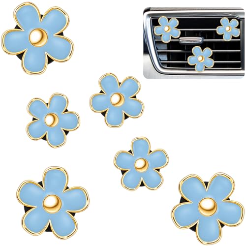 6 Pcs Daisy Vent Clips for Car (Blue / 1 Count (Pack of 6))