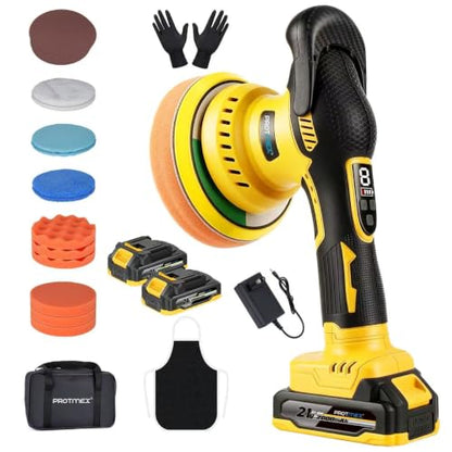 Cordless Car Buffer Polisher w (Yellow)
