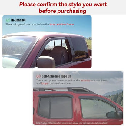 Window Visors Rain Guards for 2007 (07-18 Wrangler JK(In-Channel))
