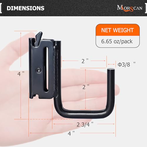 10-Pack 2-Inch J Hooks for E-Track and X-Track Rails (2" Deep - 10P)