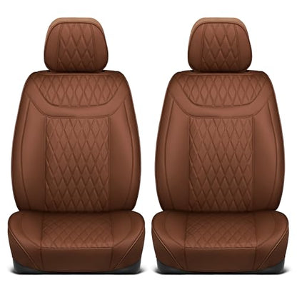 Curated Terracotta Napa Leather Seat Covers for Cars & SUVs (Brown/Black (Teracotta) / Front Seats)