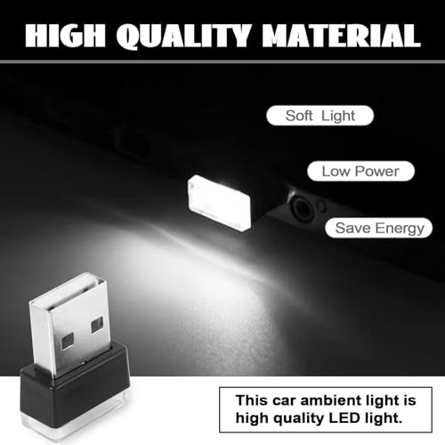 4PCS USB LED Car Interior Atmosphere Lamp (white)