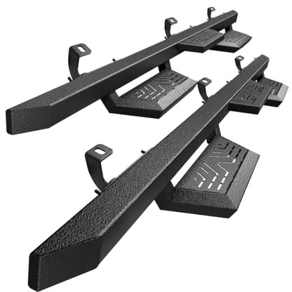 6" Rustproof Running Boards Side Steps Compatible with 2018 (Black Square Tube / 18-26 Wrangler JL 4 Doors)