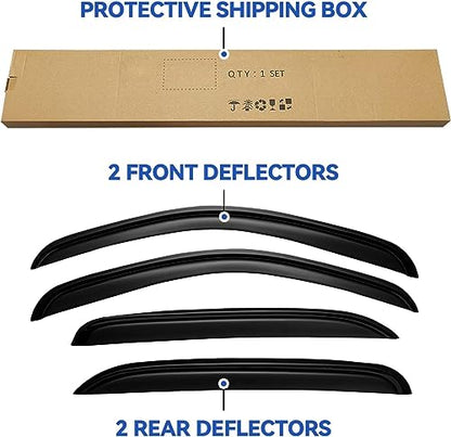 Window Visors Rain Guards for 2007 (2007-2013 silverado/sierra crew cab)