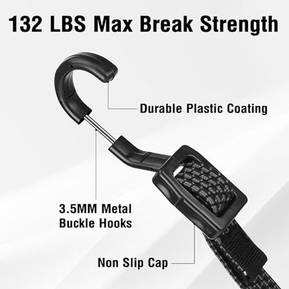 Bungee Cords with Hooks (40 Inch / 12pcs Black)