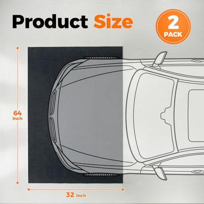 2‑Pack Heavy Duty Oil Spill Mat 64"X 32" (Black / 32"L x 64"W x 0.25"Th (Rectangular))