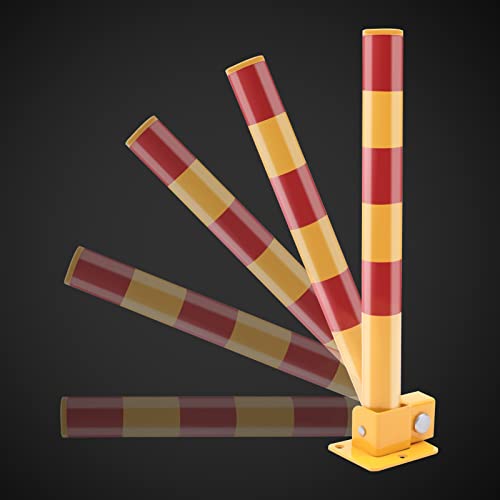 23In Q195 Iron Pipe Safety Bollard Yellow & Red Parking Barrier