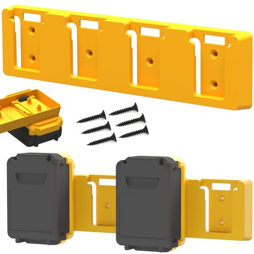 Battery Rack Compatible with DeWalt 20V (Yellow-1pc)
