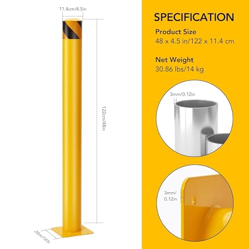 6Pcs Heavy Duty Safety Bollards (48 inch)