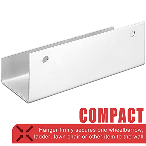 4 Pcs Wall Mount Ladder Wall Wheelbarrow Hanger (White)