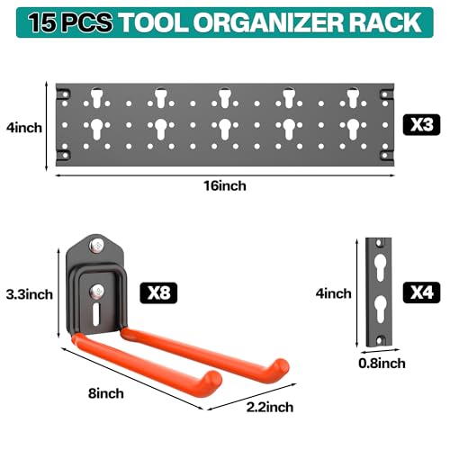 Garage Tool Storage Organizer (8Hooks)