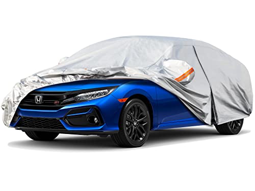6 Layers Waterproof Car Cover for Honda Civic Sedan (LM-Silver / 34. Custom Fit Honda Civic Sedan/Coupe)