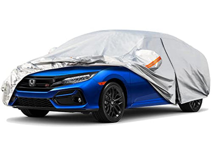 6 Layers Waterproof Car Cover for Honda Civic Sedan (LM-Silver / 34. Custom Fit Honda Civic Sedan/Coupe)