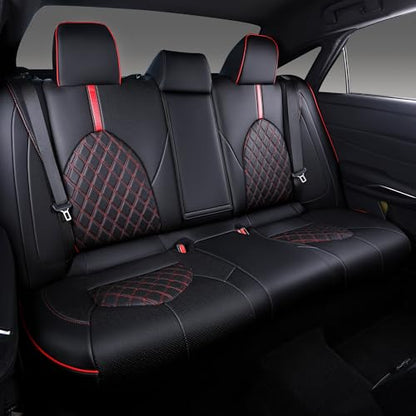 Custom Fit Camry Seat Covers for 2018 (Black with Red Sport / 2018-2024 Camry Gas)