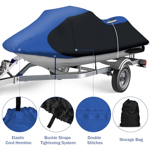 iCOVER Jet Ski Cover (Blue/Black / Up to 113in Long)