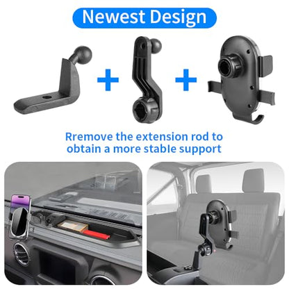 Car Phone Holder Center Console Organizer For Jeep Wrangler JL JLU 2018 2019 2020 2021 2022 2023 (for Jeep Wrangler JL 2018-2023)