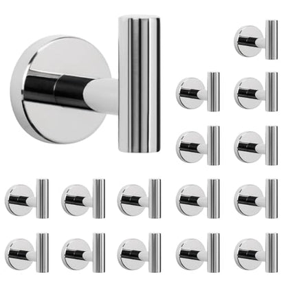 Bath Towel Hooks (Chrome Finish / 16 Pack)