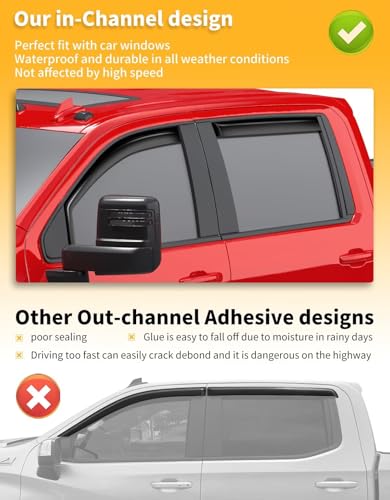 Rain Guards for Chevy Silverado (2020-2026 Silverado/Sierra 2500HD/3500HD Crew Cab)