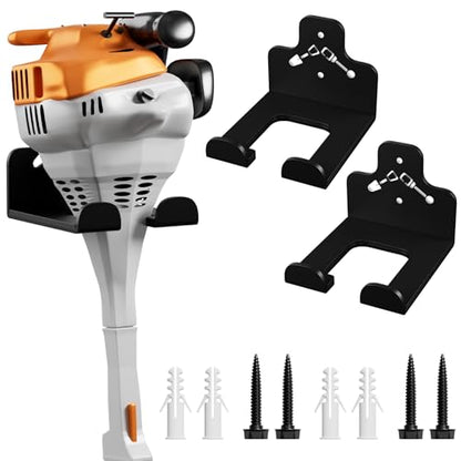 Garage Organizer Trimmer Rack Wall Mount (Black 2 Packs)