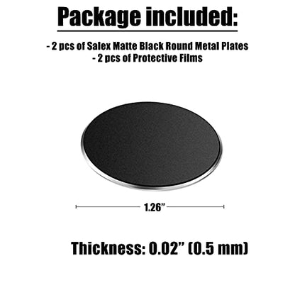 Replacement Metal Plates Set for Magnetic Car Phone Holders (Black / 2 Pack)