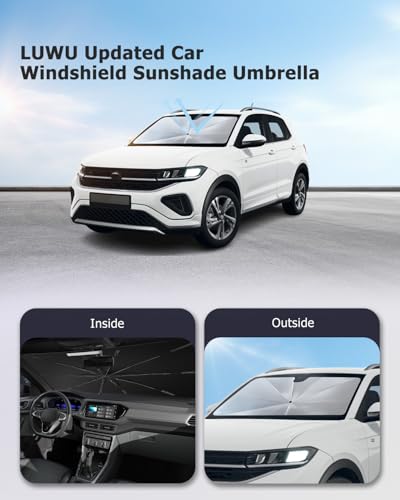 2025 Upgrade Car Windshield Sun Shade Windshield Sunshade Umbrella [Star Fabric] Protect Car from Sun Rays&Heat Damage Keeps Vehicle Cool (M1)