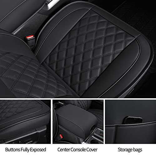 F150 Faux Leather Seat Covers Fit for 2010 ((2010-2014) Front Pair / Black)