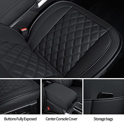 F150 Faux Leather Seat Covers Fit for 2010 ((2010-2014) Front Pair / Black)