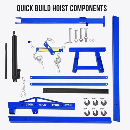 2 Ton Hydraulic Engine Hoist with Lever Stabilizer (with Lever / Blue)