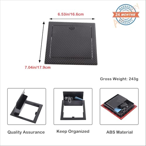 Car Armrest Hidden Storage Box for 2022 (Carbon Fiber Pattern)