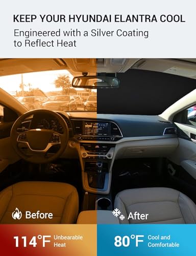 Custom Fit Car Windshield Sun Shade for 2017 (2017-2020 Elantra)