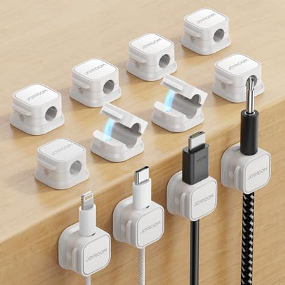 12 Pack Magnetic Cable Clips (White 12-Pack)